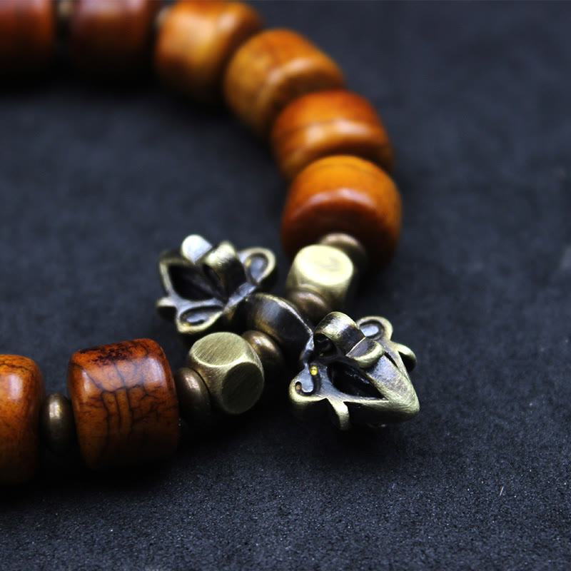 Bracelet de résilience en cuivre et os de yak de 12 mm pour l'équilibre spirituel