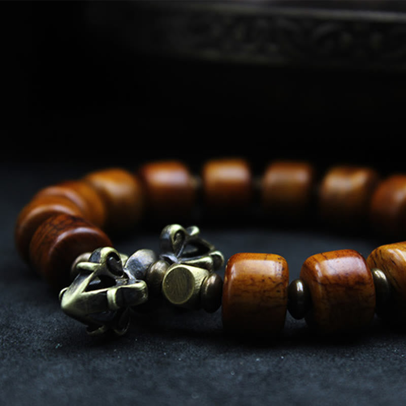 Bracelet de résilience en cuivre et os de yak de 12 mm pour l'équilibre spirituel