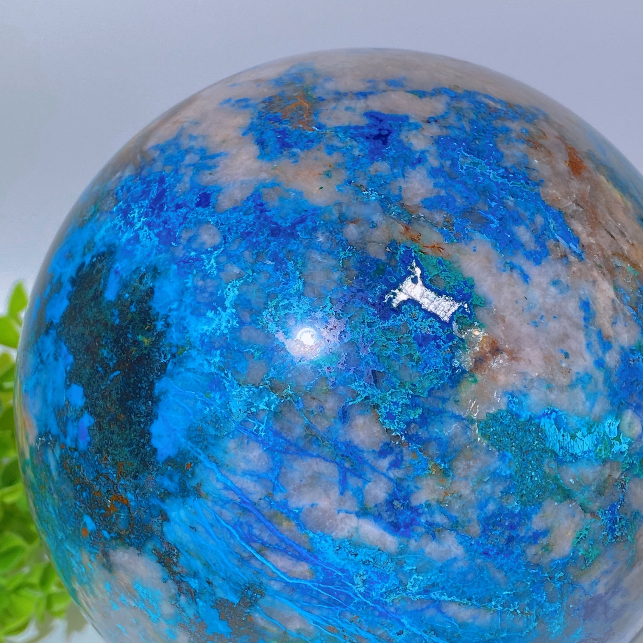 13.5cm Chrysocolla Crystal Sphere for Healing & Balance