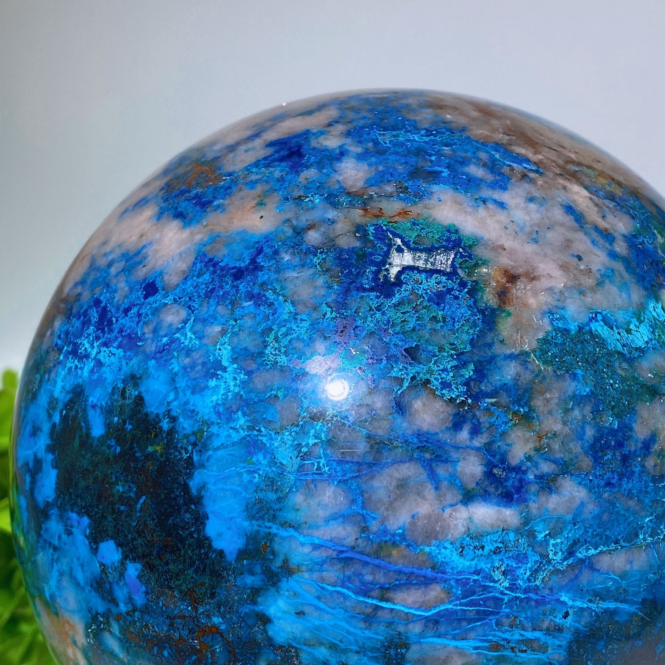 13.5cm Chrysocolla Crystal Sphere for Healing & Balance