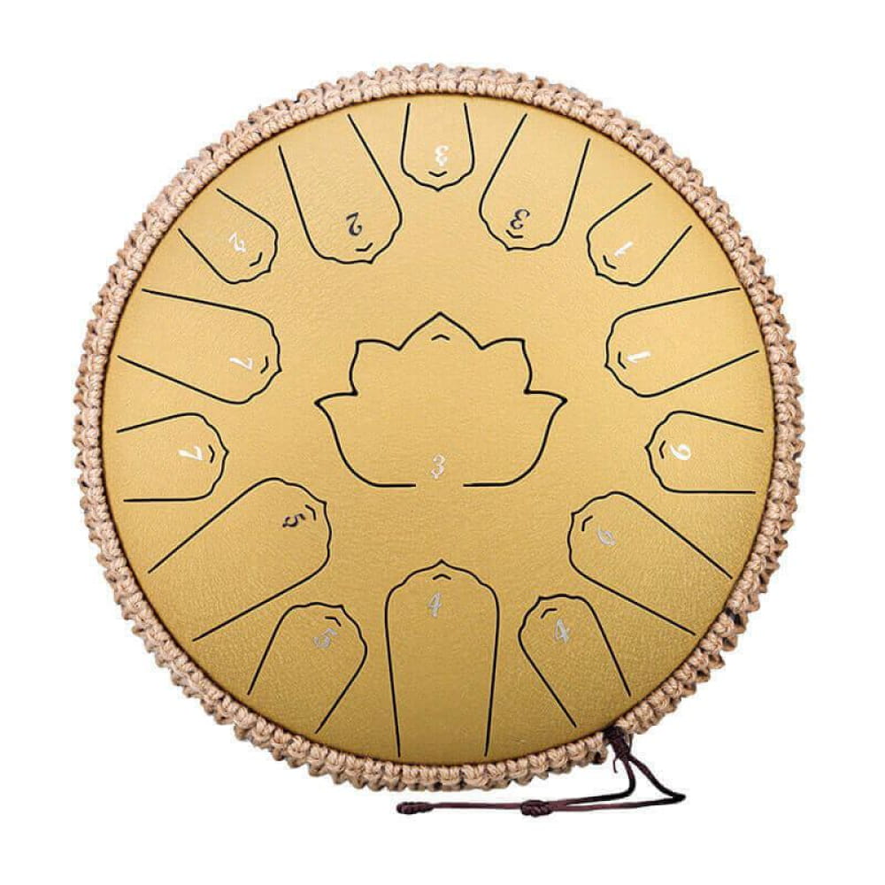 13’ Carbon Steel Tongue Drum 15 Notes C Major - 13 Inches/15 Notes (C Major) / Gilt Diamond