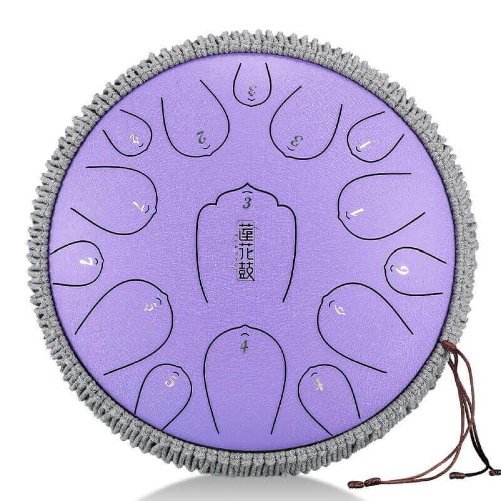 13-Inch Carbon Steel Tongue Drum 15 Notes in D Key - 13 Inches/15 Notes (D Major) / Lavender