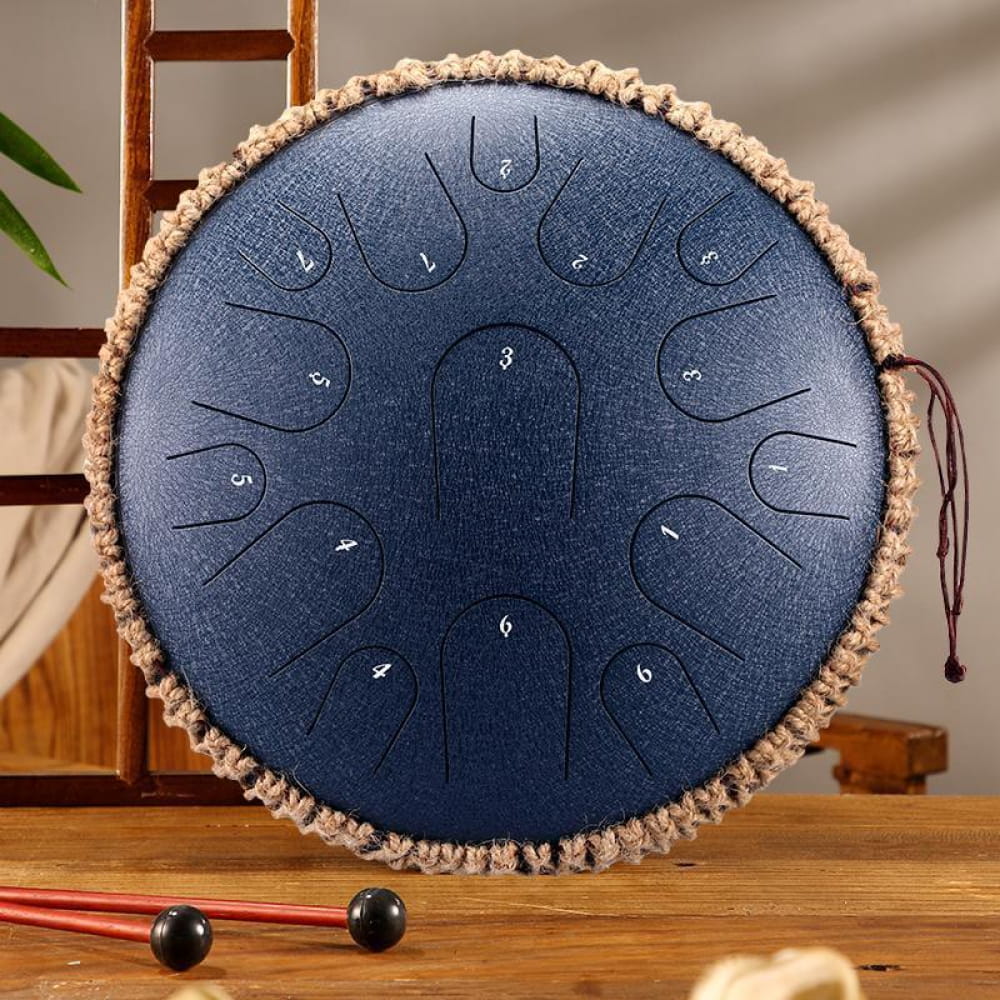 13-Inch Titanium Steel Tongue Drum 15 Notes in C & D Major - 13 Inches/15 Notes (C Major) / Navy