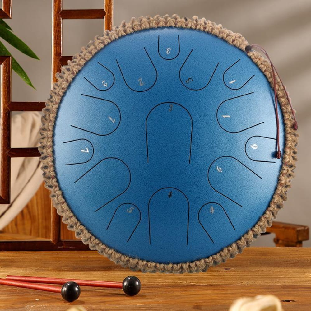 13-Inch Titanium Steel Tongue Drum 15 Notes in C & D Major - 13 Inches/15 Notes (C Major) / Sea