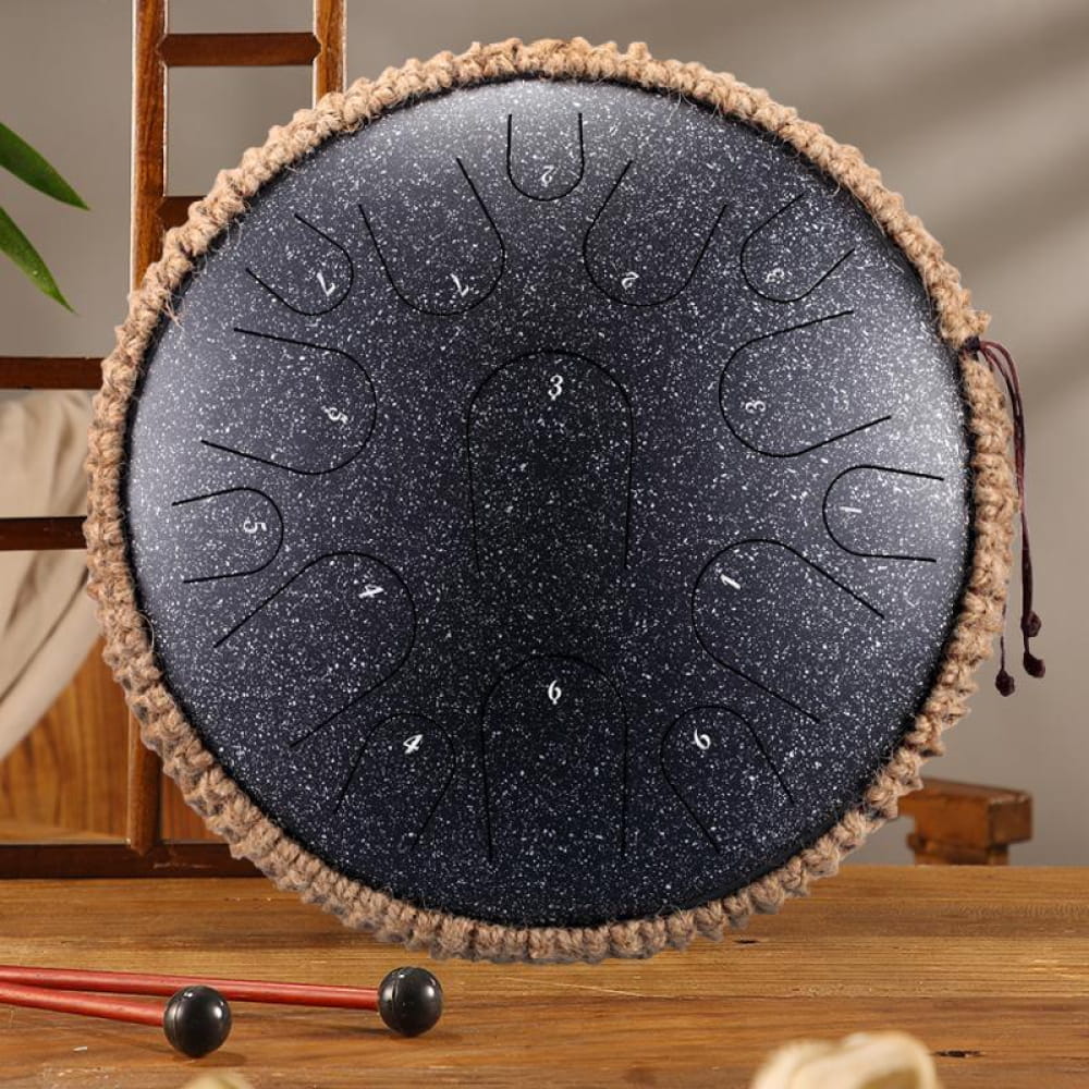 13-Inch Titanium Steel Tongue Drum 15 Notes in D & C Major - 13 Inches/15 Notes (D Major) / Spotted