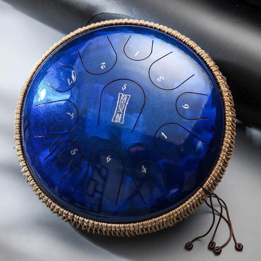 13 Inch Titanium Steel Tongue Drum C Major 11 Note for Meditation - Steel Tongue Drum - On sale