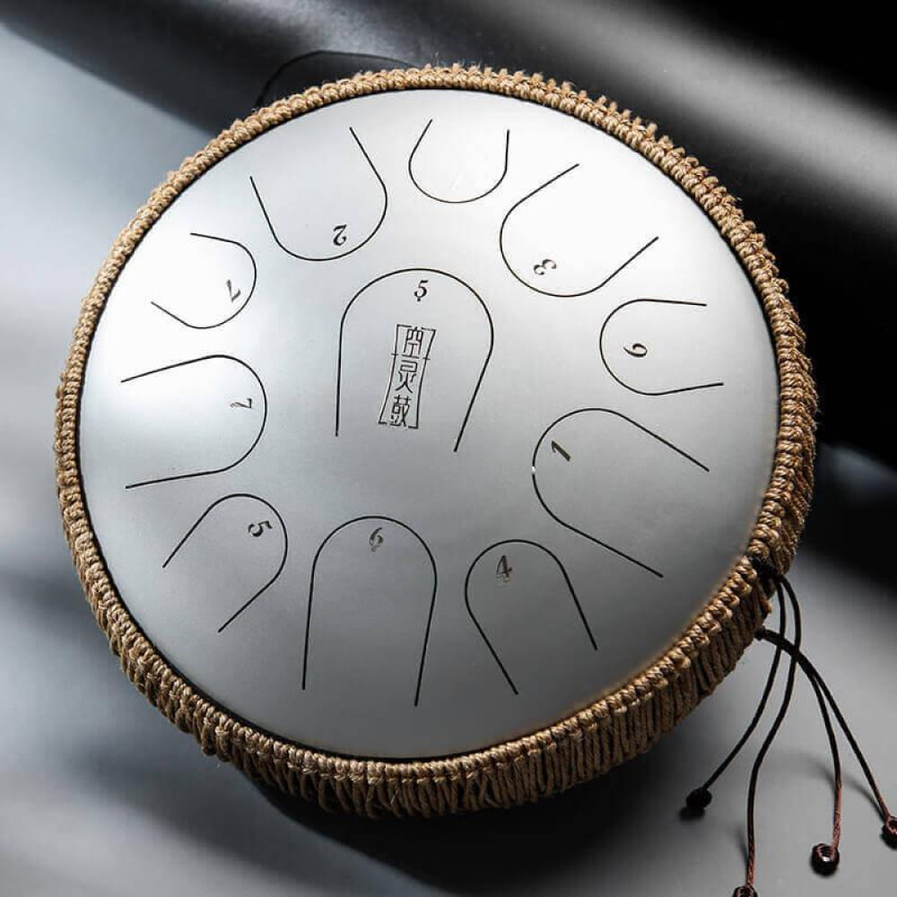 13 Inch Titanium Steel Tongue Drum C Major 11 Note for Meditation - Steel Tongue Drum - On sale