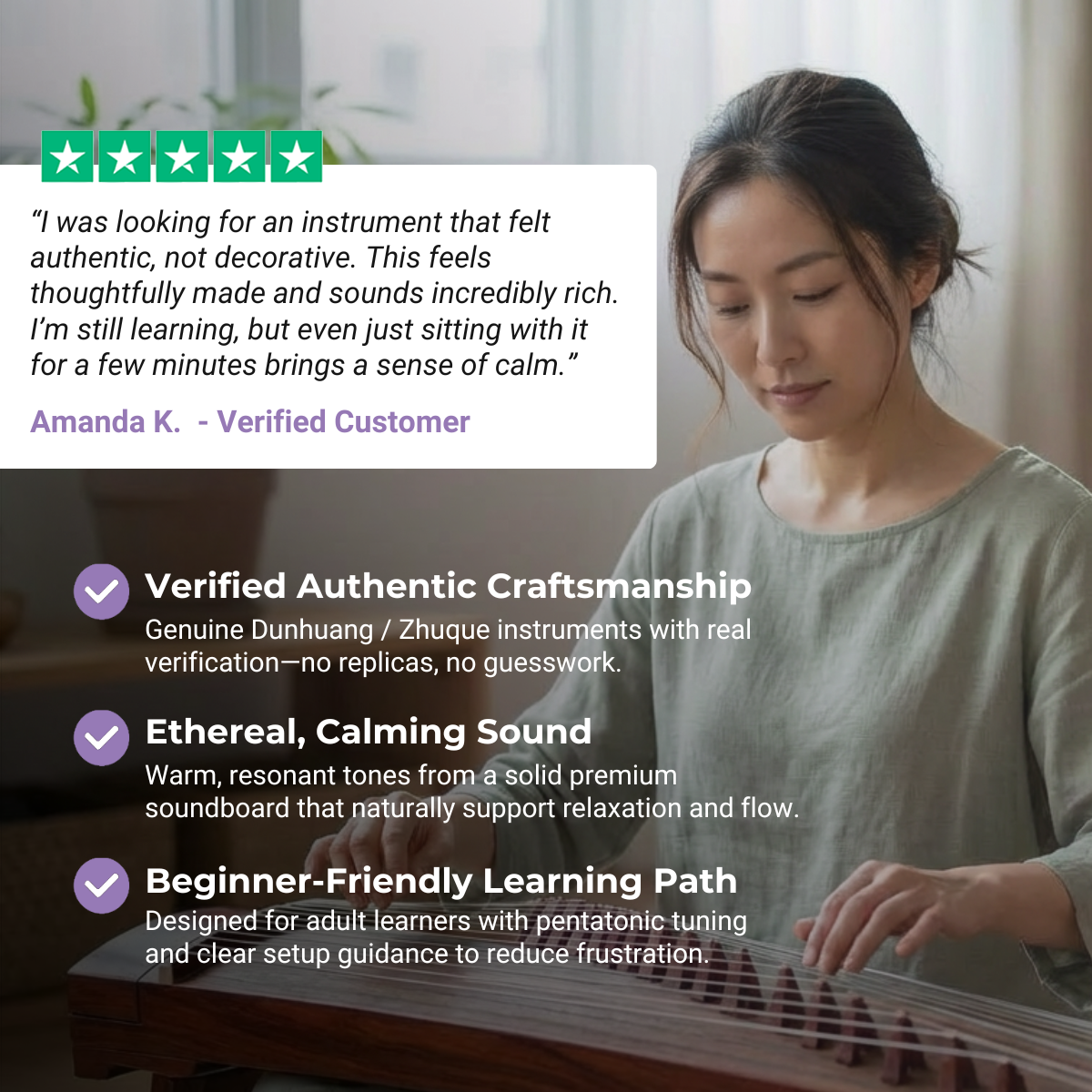 130 cm Guzheng Bois Massif 21 Cordes Portable 古筝