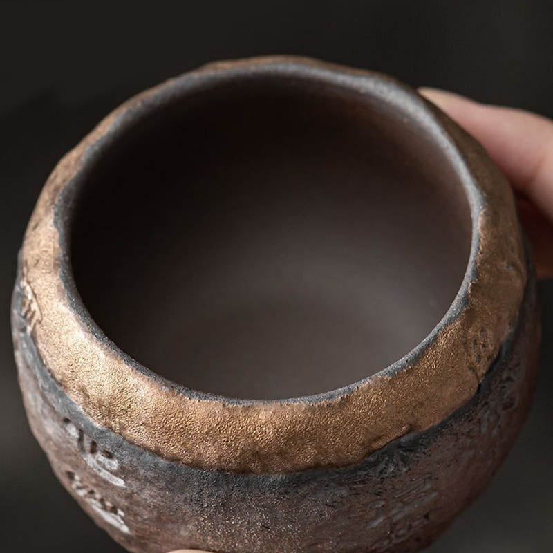 Tasse à thé Kung Fu en céramique gravée Heart Sutra de 130 ml