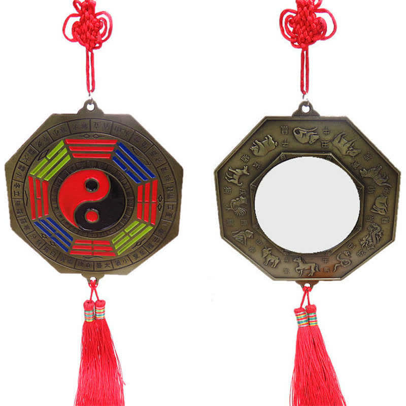 Feng Shui Bagua Map Mirror 10cm Chinese Knot Energy Balance