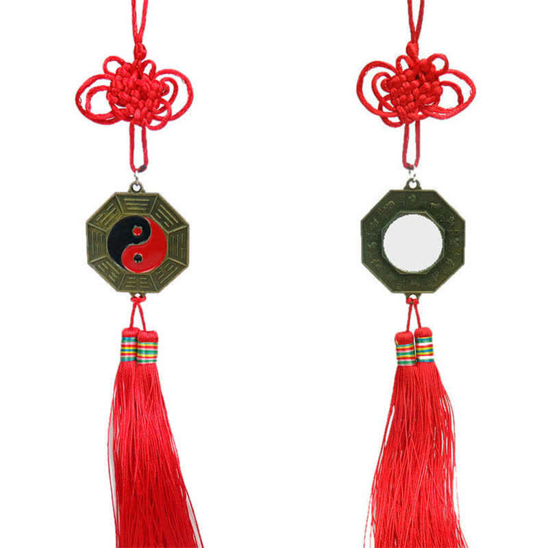 Feng Shui Bagua Map Mirror 10cm Chinese Knot Energy Balance