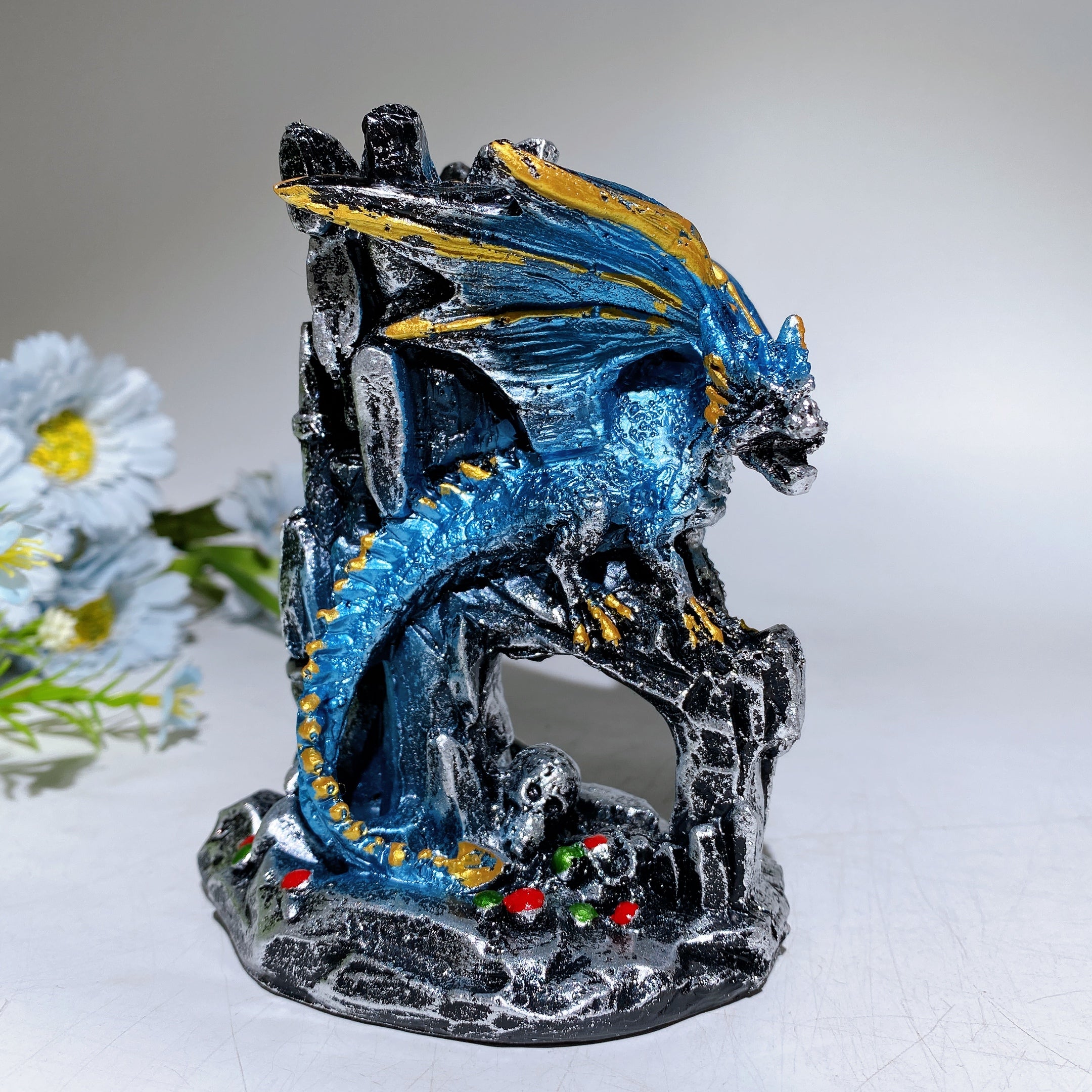 13cm Resin Dragon Stand for Chinese Crystal Spheres