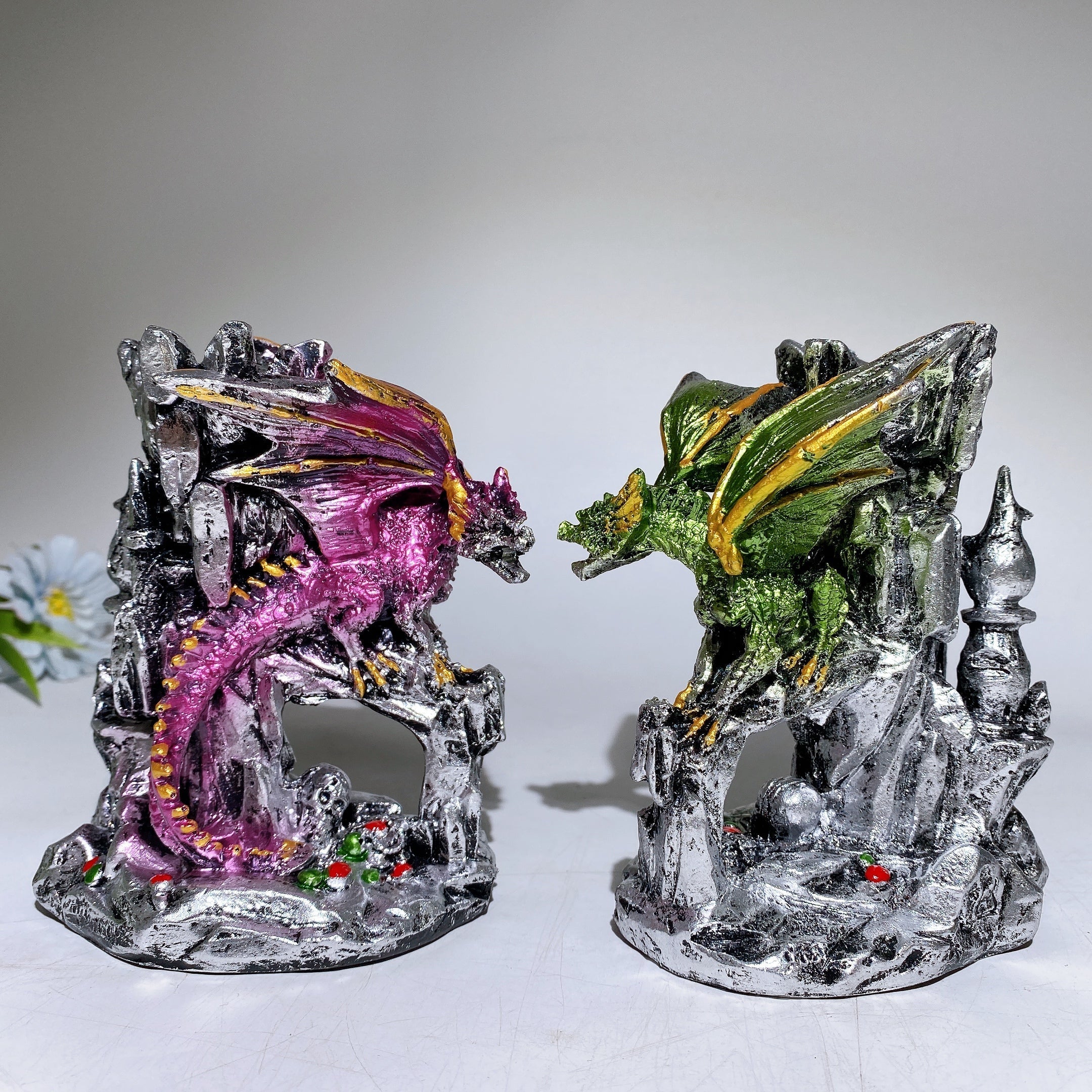 13cm Resin Dragon Stand for Chinese Crystal Spheres