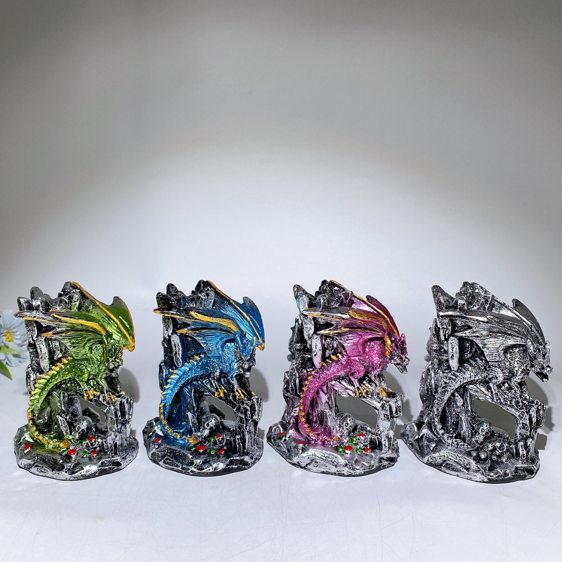 13cm Resin Dragon Stand for Chinese Crystal Spheres