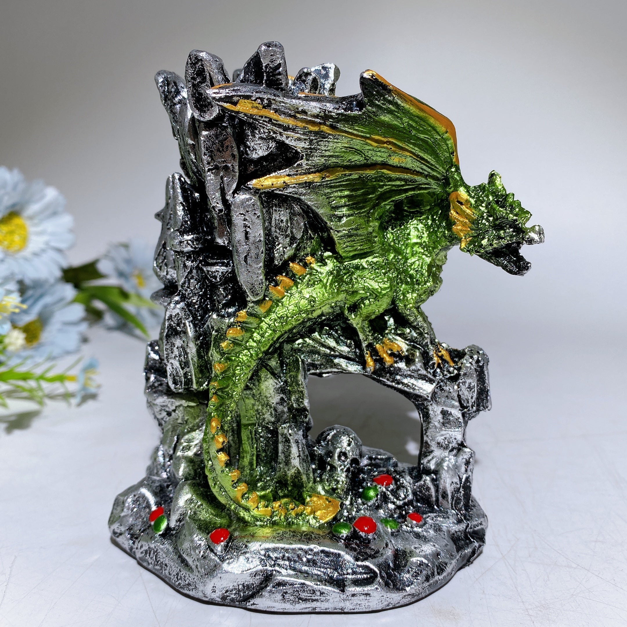 13cm Resin Dragon Stand for Chinese Crystal Spheres