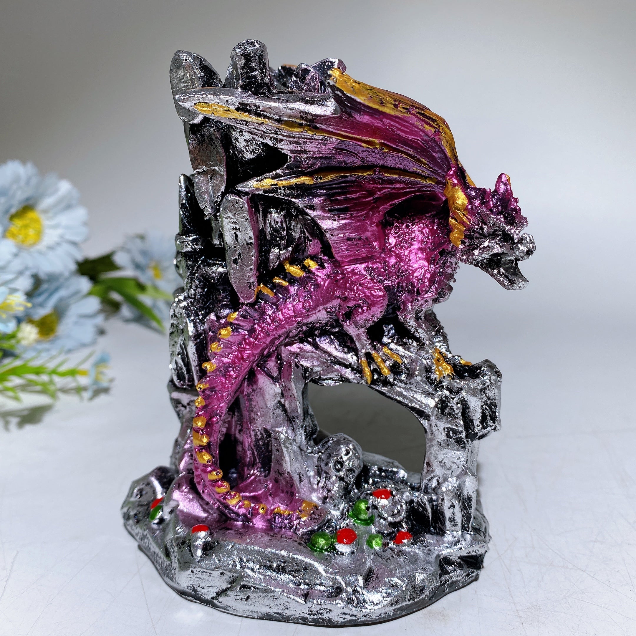 13cm Resin Dragon Stand for Chinese Crystal Spheres