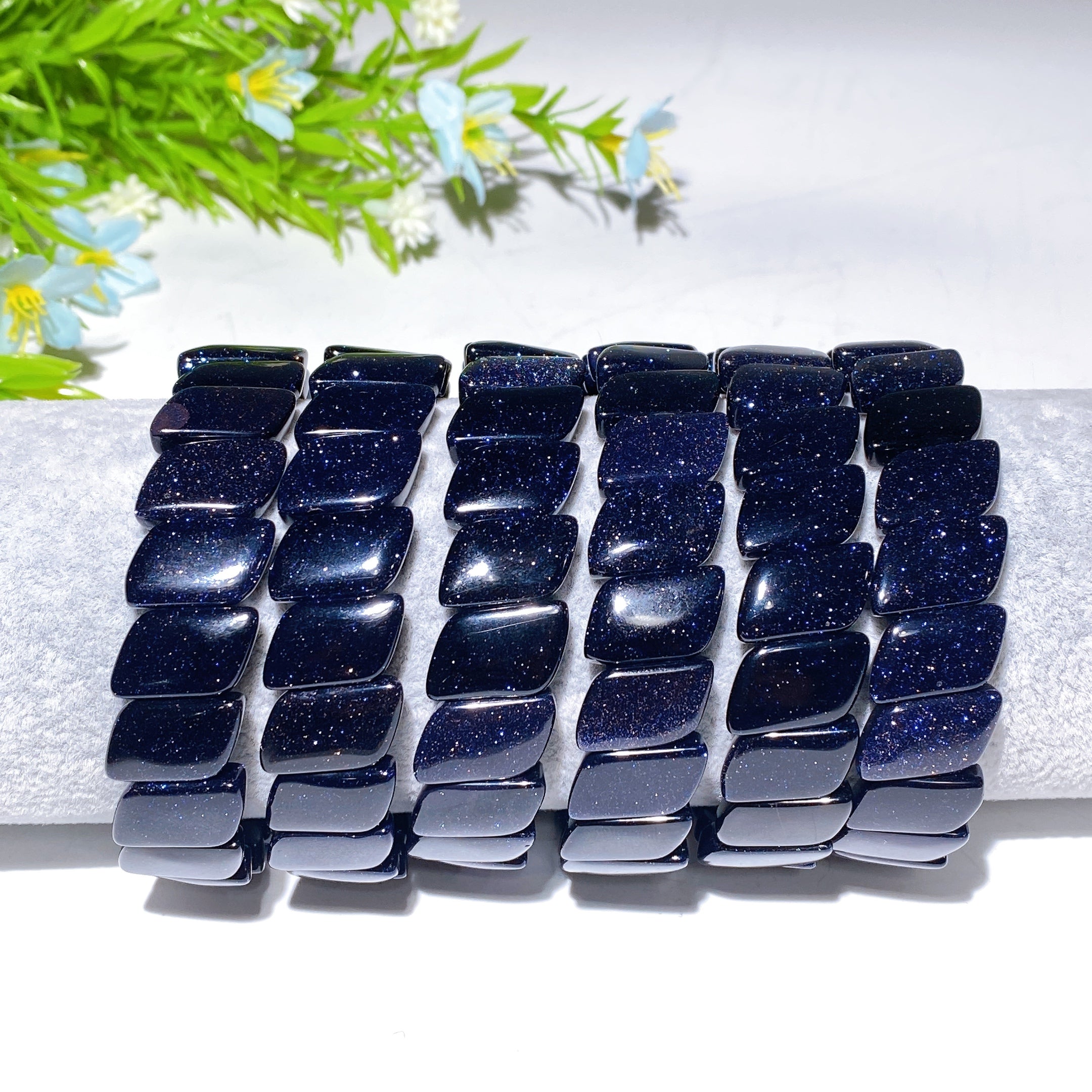 13mm Blue Sandstone Spiritual Bracelet for Healing