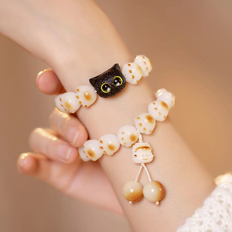 Bracelet de paix en bois de santal rouge Bodhi Seed de 13 mm pour la méditation