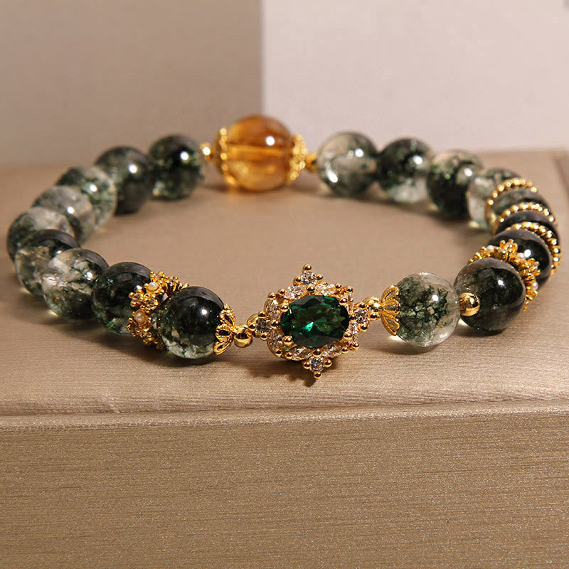 Bracelet de confiance fantôme vert et cristal vert 14-16 cm