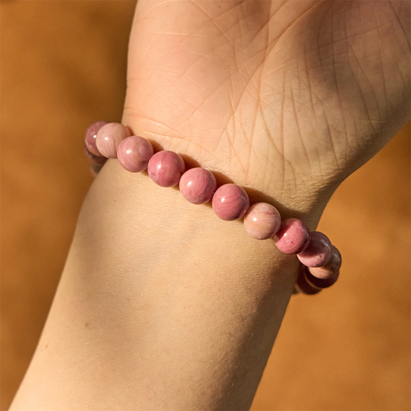 Bracelet de guérison des relations en rhodonite 14-16 cm