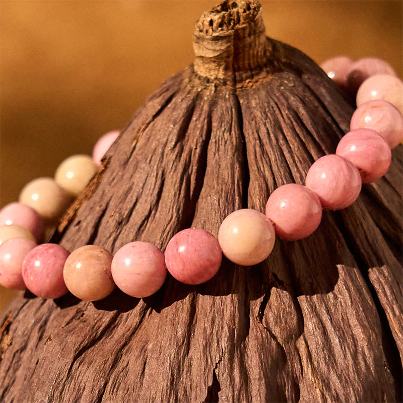 Bracelet de guérison des relations en rhodonite 14-16 cm
