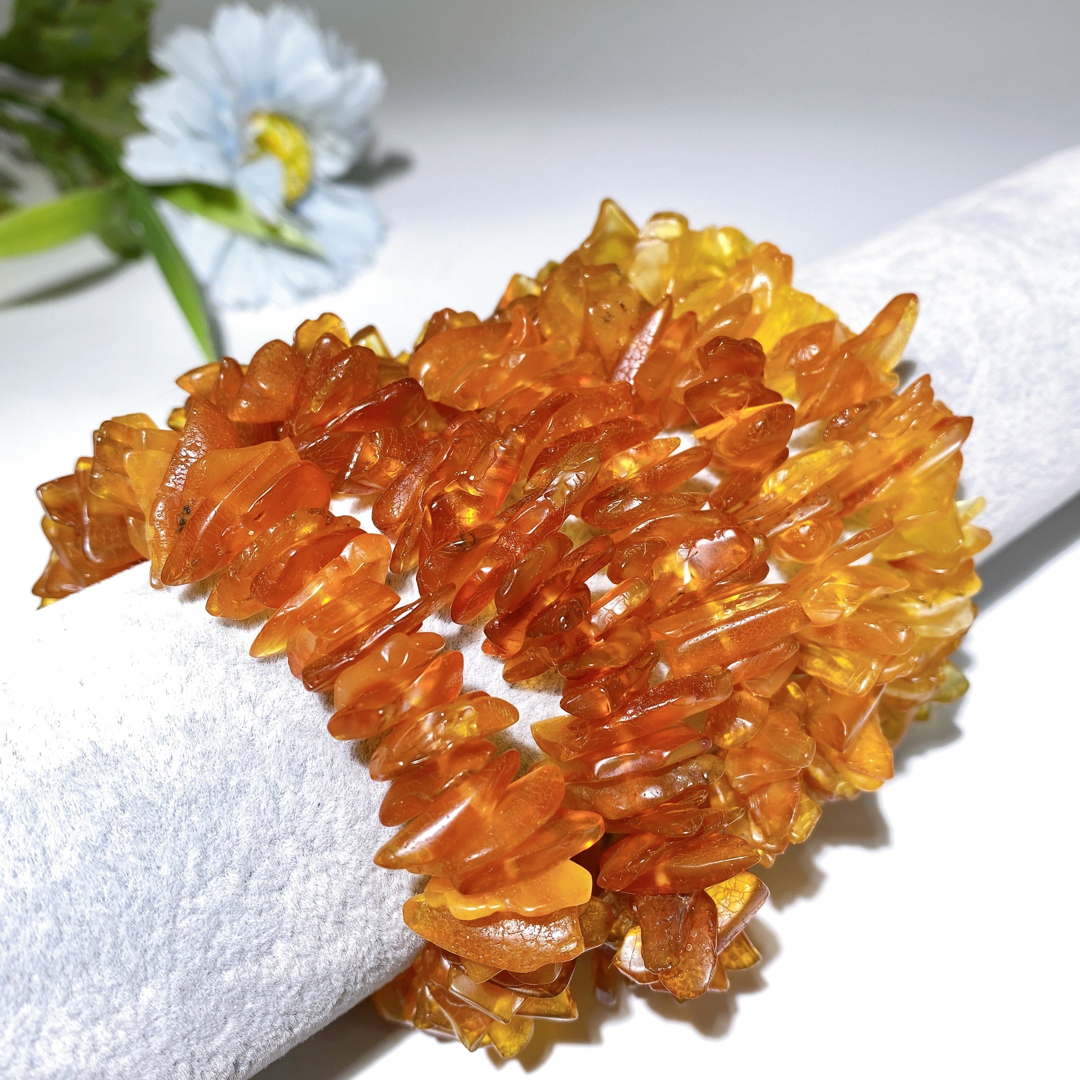 14-16mm Amber Chips Spiritual Healing Bracelet