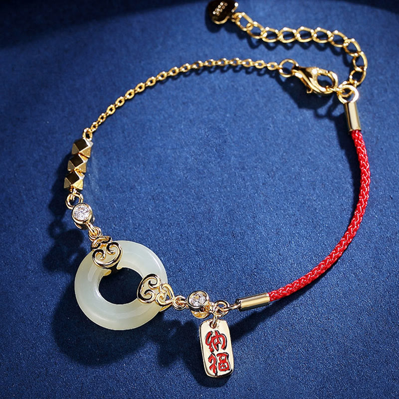 Bracelet, collier et boucles d'oreilles en jade Hetian de 14 à 17 cm