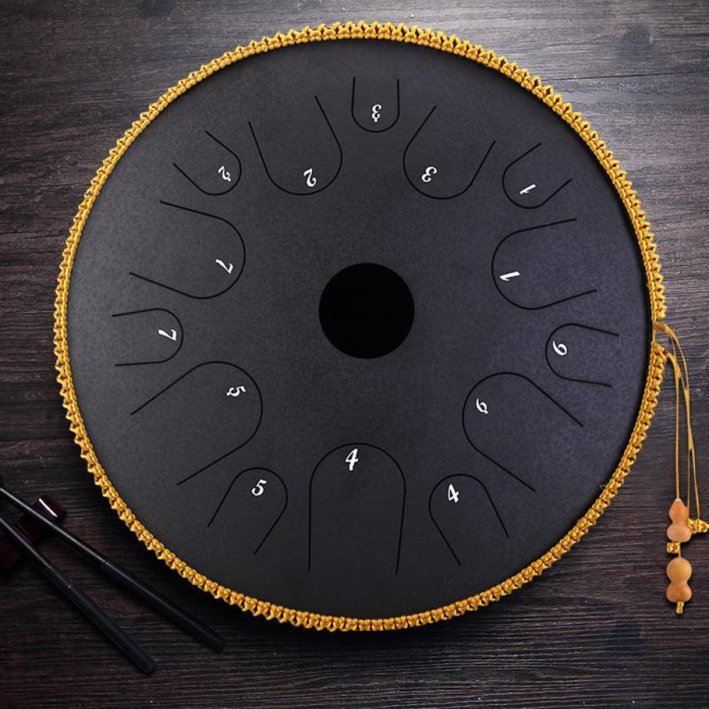 14’ Copper Steel Tongue Drum 14 Notes C Key Butterfly - 14 Inches/14 Notes (C Major) / Obsidian