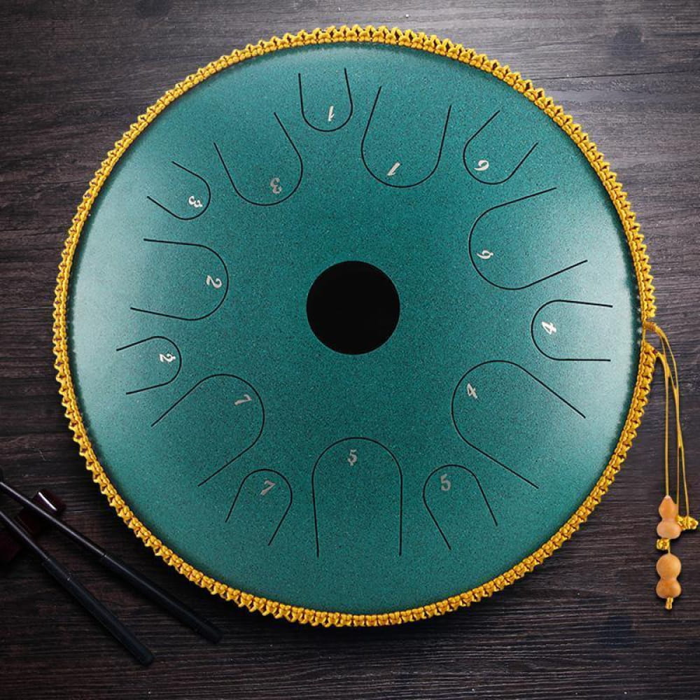 14’ Copper Steel Tongue Drum 14 Notes C Key Butterfly - 14 Inches/14 Notes (C Major) / Malachite