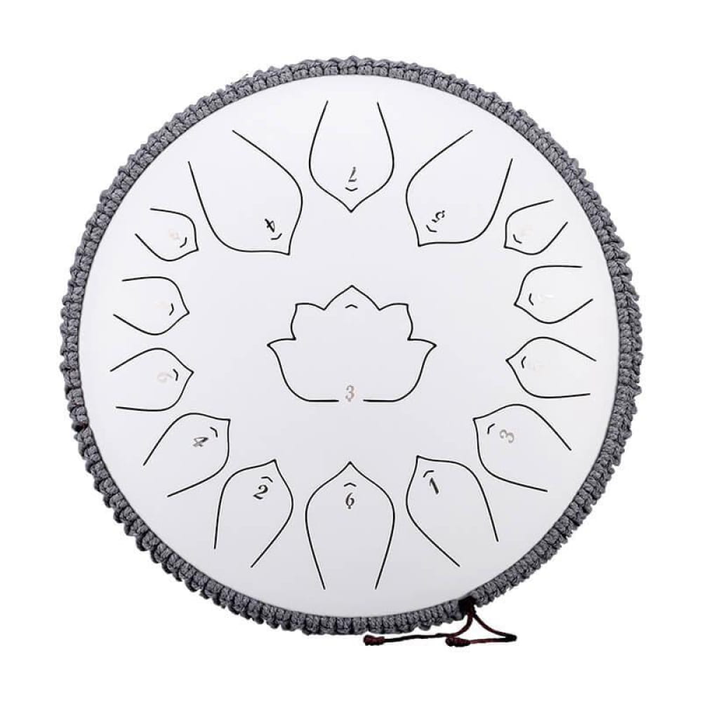 14-Inch 15-Note C Major Steel Tongue Drum - 14 Inches/15 Notes (C Major) / Titanium White