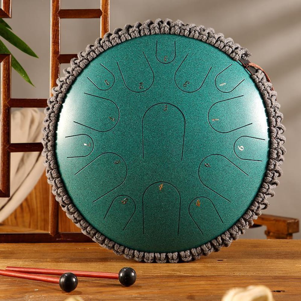 14’ Titanium Steel Tongue Drum 15 Notes in D & C Major - 14 Inches/15 Notes (D Major) / Stone