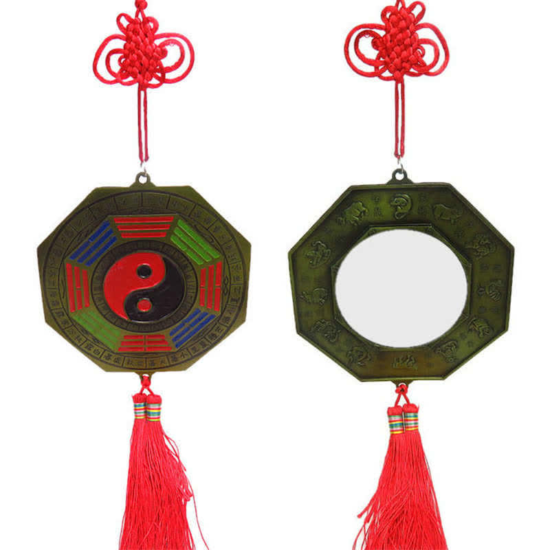 Feng Shui Bagua Map Mirror 10cm Chinese Knot Energy Balance