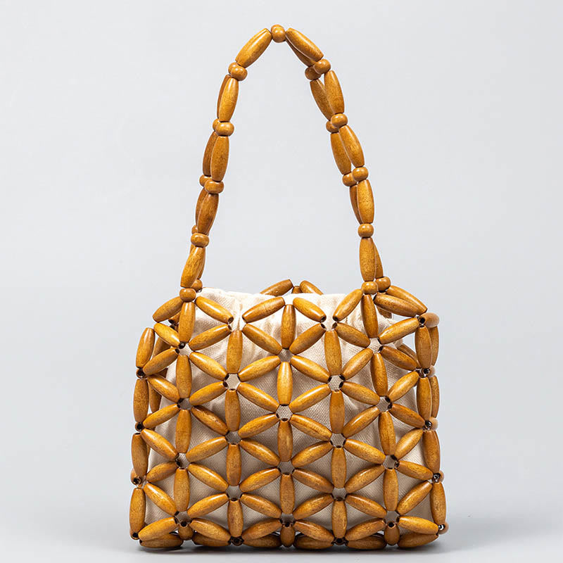 Hand-woven Mini Wooden Beads Spiritual Jewelry Bag