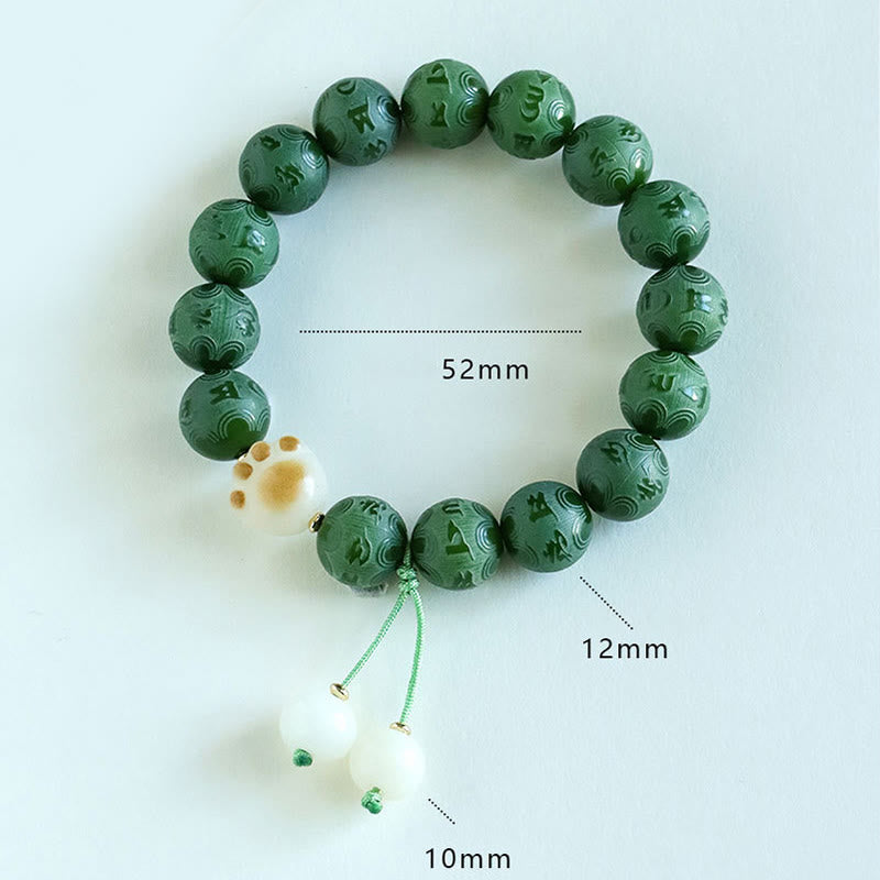 Bracelet sculpté en graines de Bodhi Om Mani Padme Hum, perles de 12 mm