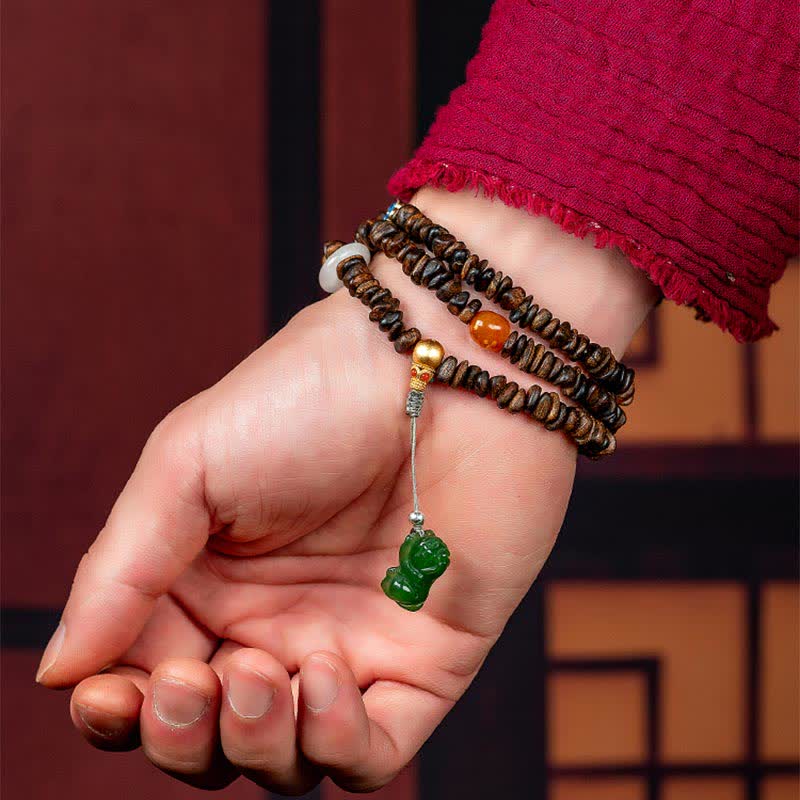 108 Mala Beads Agarwood Bracelet for Peace & Strength