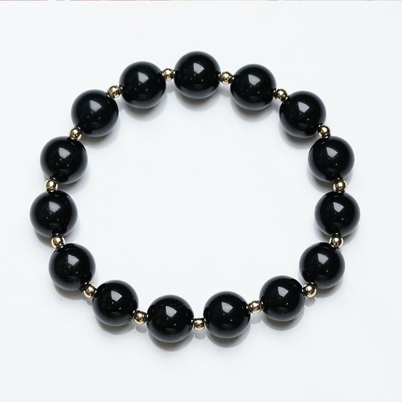 Bracelet de soutien en onyx noir 14 cm | Protection et force