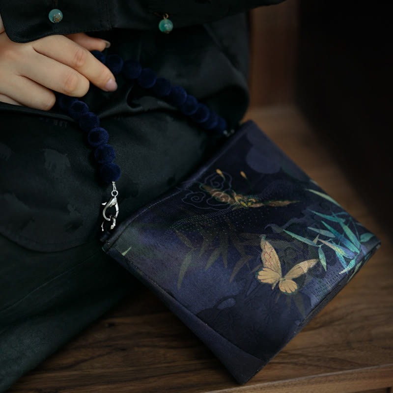 Sac bandoulière en métal spirituel de 14 cm avec motif papillon