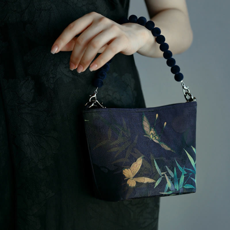 Sac bandoulière en métal spirituel de 14 cm avec motif papillon