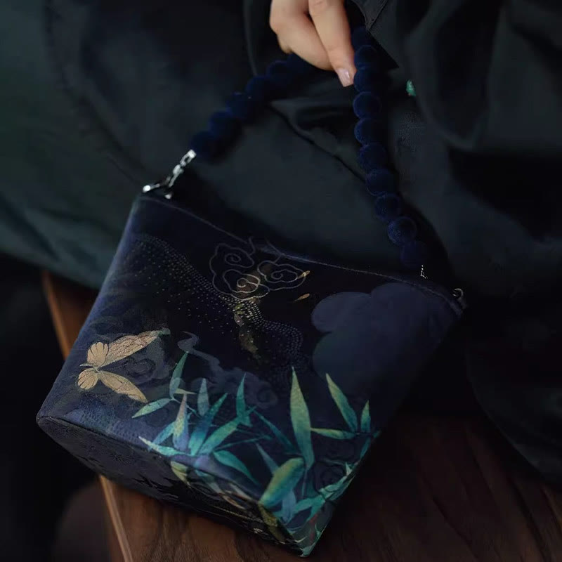 Sac bandoulière en métal spirituel de 14 cm avec motif papillon