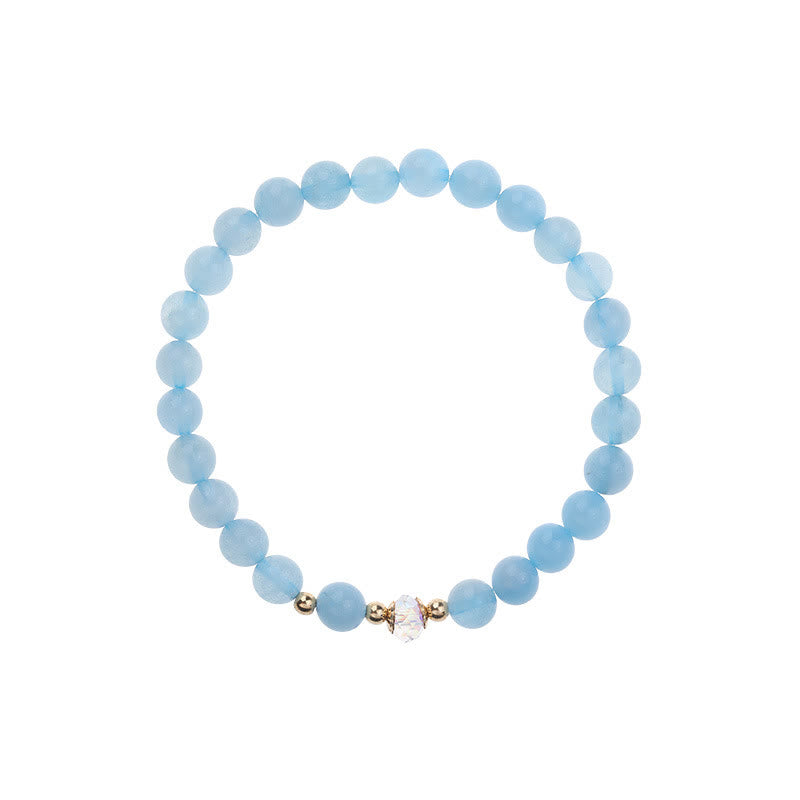 Bracelet de guérison en aigue-marine plaqué or 14 carats pour la sérénité