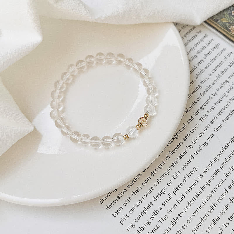 Bracelet de guérison en aigue-marine plaqué or 14 carats pour la sérénité