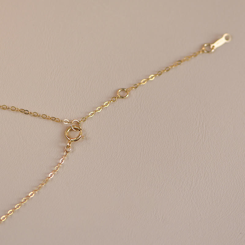 Collier pendentif chat porte-bonheur en jade plaqué or 14 carats