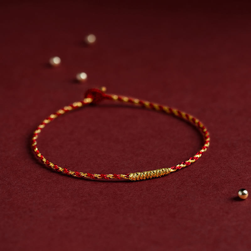 Bracelet King Kong Knot Rope plaqué or 14 carats pour la chance spirituelle
