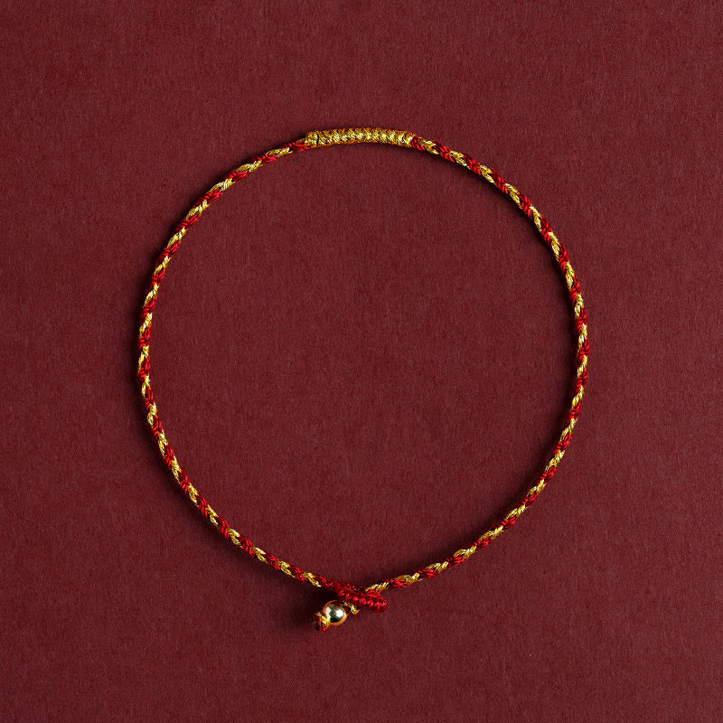 Bracelet King Kong Knot Rope plaqué or 14 carats pour la chance spirituelle