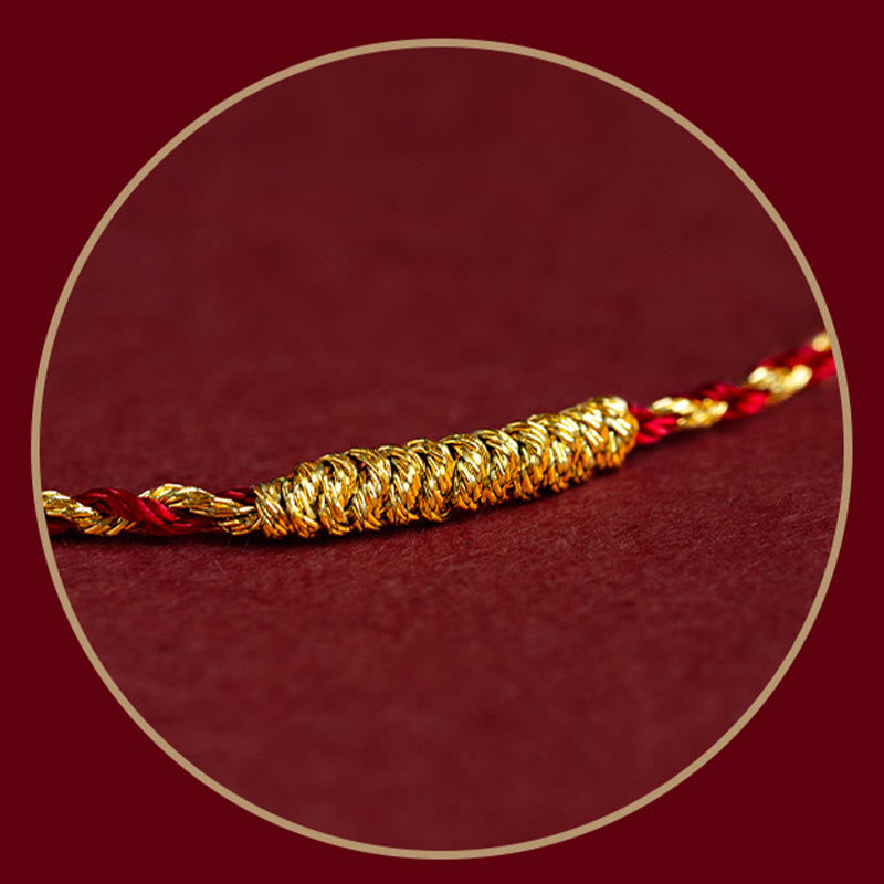 Bracelet King Kong Knot Rope plaqué or 14 carats pour la chance spirituelle