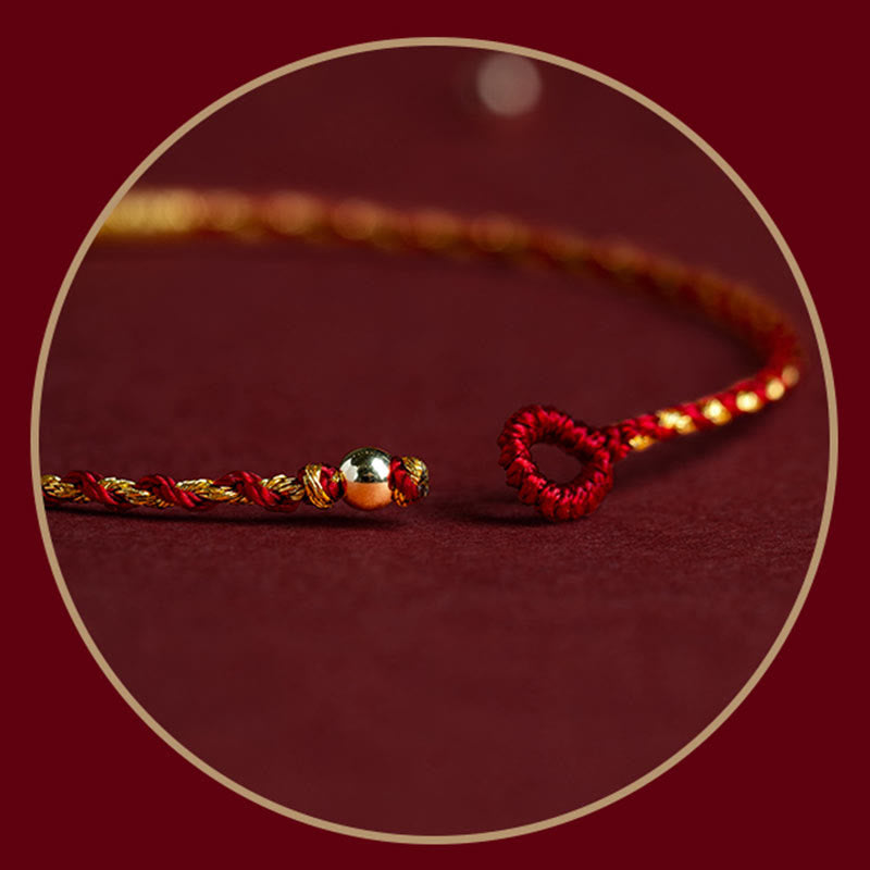 Bracelet King Kong Knot Rope plaqué or 14 carats pour la chance spirituelle