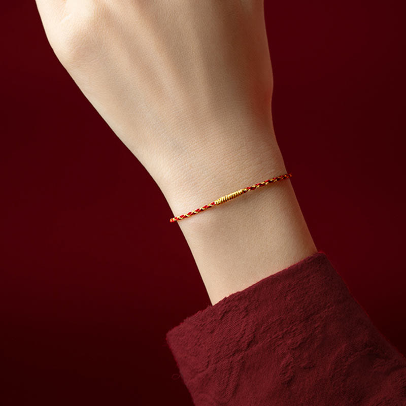 Bracelet King Kong Knot Rope plaqué or 14 carats pour la chance spirituelle