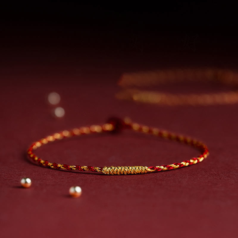 Bracelet King Kong Knot Rope plaqué or 14 carats pour la chance spirituelle