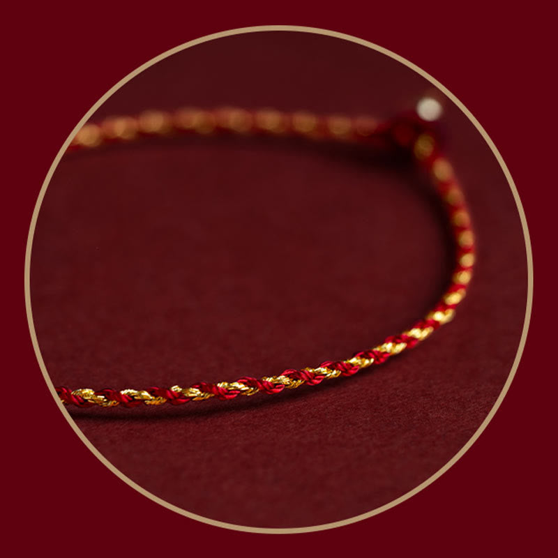 Bracelet King Kong Knot Rope plaqué or 14 carats pour la chance spirituelle