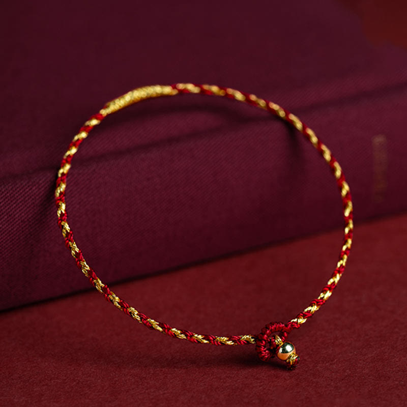 Bracelet King Kong Knot Rope plaqué or 14 carats pour la chance spirituelle